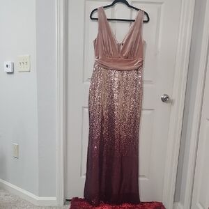 Ever Pretty Pink and Gold Sequin Dress